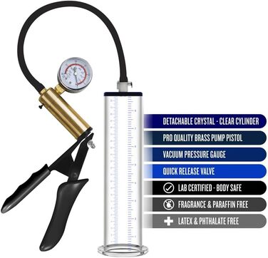 Насос для збільшення статевого члена Jpscor - преміум якість, з манометром, силіконовий, для чоловіків, SM-іграшка, вакуумний насос