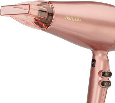 Професійний іонний фен BaByliss Rose Gold 2100W з керамічним покриттям, 3 температурні та 2 швидкісні режими, сріблястий, 5336PE EU