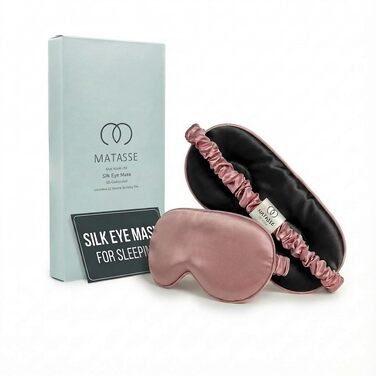 Шовкова маска для сну MATASSE 3D з натурального шовку Mulberry 22 момме, контурна маска для очей від світла для жінок та чоловіків, італійський дизайн, колір: шампань