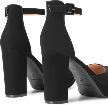 Жіночі туфлі-човники на високих підборах та платформі DREAM PAIRS, чорний нубук, розмір 37 EU