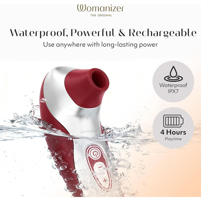 Womanizer Pro 40 - вібратор для клітора, жіночий секс-іграшка | 6 режимів, тихий, вологостійкий, червоний