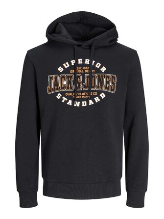 Чоловіча велика худі Jack & Jones Plus Size з логотипом, чорна