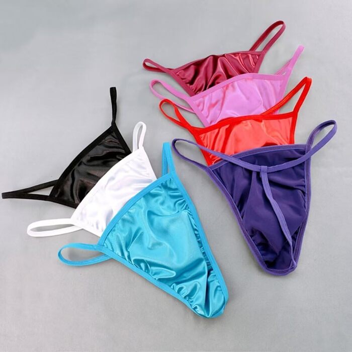 Чоловічі танга Faringoto з атласу, T-подібний низ, дизайн Gay-Sissy, танга для чоловіків L, 6 кольорів + синій