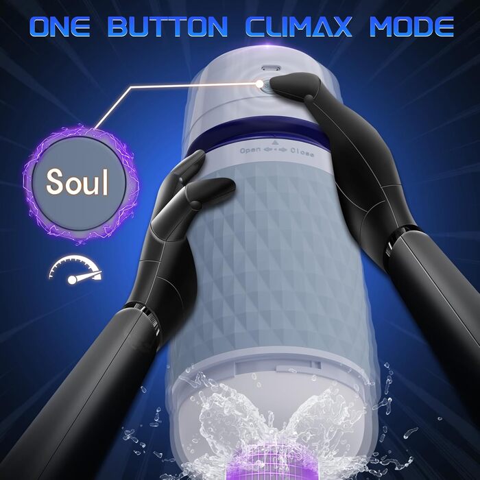 Секс-іграшка для чоловіків Eanatoys Masturbieren: 3 соски, 4 вібратори, реалістична вагіна, імітація оргазму, сірий колір