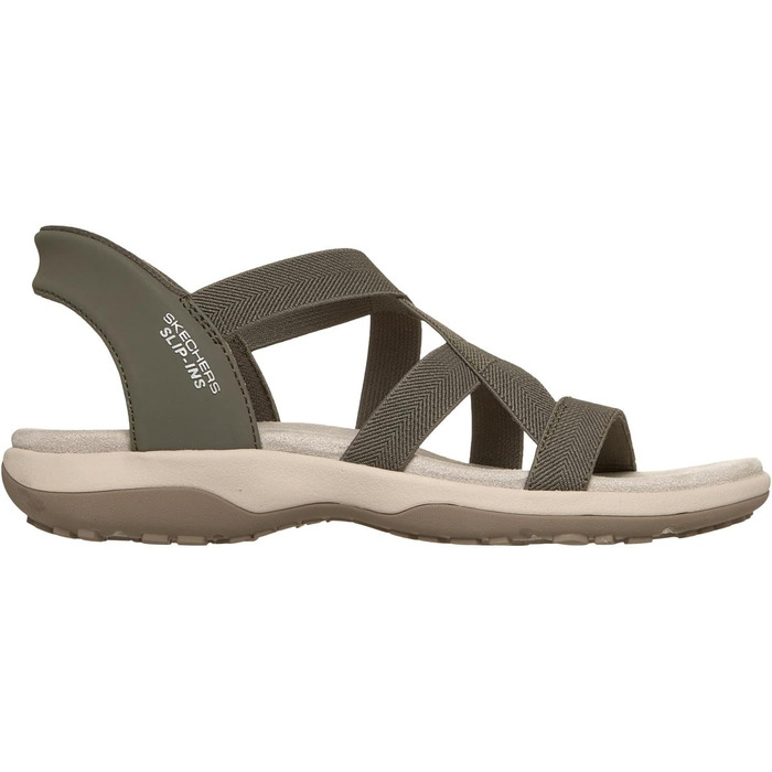Жіночі сандалії Skechers Reggae Slim Stretch Flex Hands Free Slip-Ins, оливковий в'язаний текстиль, розмір 35 EU
