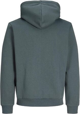 Чоловіча толстовка-худі на блискавці JACK & JONES JJEBRADEY Relaxed Fit, світло-сірий меланж (XXL, Turbulence)