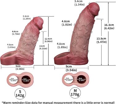Пеніс-манжета з кільцем для яєчок, м'яка конструкція для збільшення та стимуляції, секс-іграшка для пар (M)