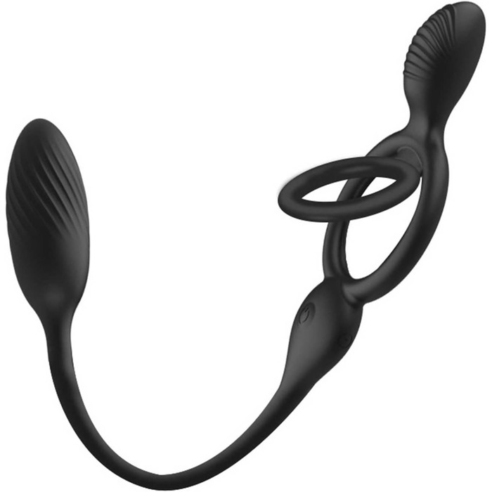 Масажер для чоловіків 4-в-1: кільце-стимулятор, масажер простати, анальні кулі, G-spot масажер. Іграшки для дорослих, для пар