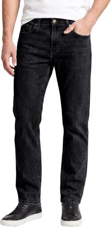 Чоловічі джинси Runcati Slim Fit з бавовни та стрейч, однотонні чорні штани для бізнесу та повсякденного носіння (36W / 32L)