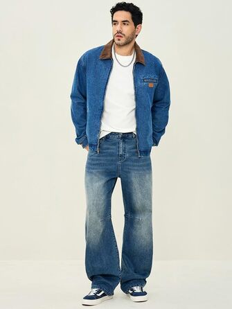 Чоловічі джинси Baggy JMIERR, широкі варені джинси в стилі streetwear, сині