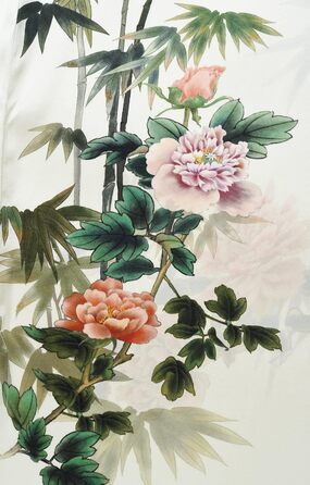 Шовковий халат-кімоно Ledamon для жінок, 100% шовк, довгий, квітковий дизайн, нічний халат (універсальний розмір, слонова кістка)