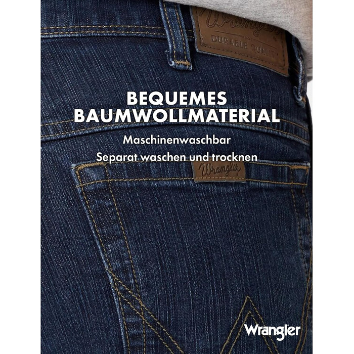 Чоловічі джинси Wrangler Regular Fit Durables Stonewash, темно-сині (Darkstone Blue), 33W / 32L