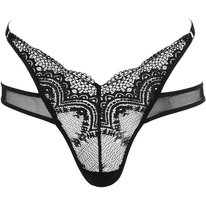 Сексуальні трусики Adore Me Kaia - XS-4X, мереживо та сітка, чорний Jet Black