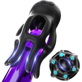 Електричний мастурбатор PQKuss з функцією лизання язиком: 10 режимів вібрації та 10 режимів лизання для чоловіків