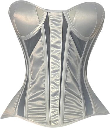 Корсаж Daen для піратського костюма: сексуальний бюстгальтер для великих грудей, піратський костюм, карнавал, Хелловін, спідня білизна, shapewear (XL, білий)