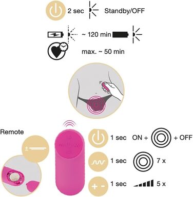 Вібратор жіночий ORION Slip-Vibrator з дистанційним керуванням, стимулятор G-точки та клітора, 10 режимів вібрації, рожевий