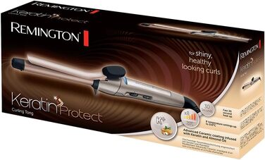 Випрямляч для волосся Remington S8540 з керамічним покриттям, кератином та мигдальною олією, LCD-дисплей, 10 температурних режимів (150-230°C), чорний