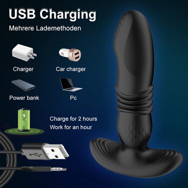 Аналізатор вібрацій YcsLust з функцією імпульсу, 10 режимів вібрації та 10 імпульсів, керування через додаток для чоловіків, секс-іграшка, анальний плагін для пар (керування через додаток)