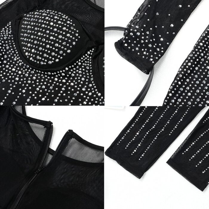 Жіночий ромпер з паєтками Nagfar – сексуальний комбінезон для вечірнього виходу, коктейльної вечірки, клубу. Чорний, XXL