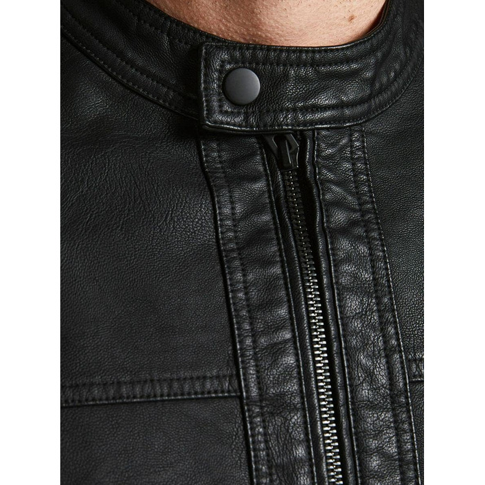 Чоловіча куртка Jack & Jones зі штучної шкіри, чорна, розмір S