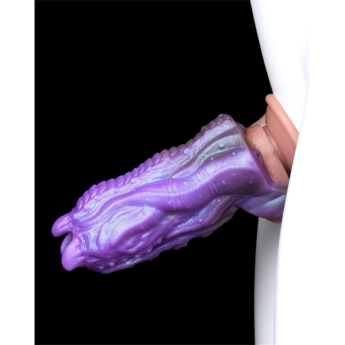 Чохол для статевого члена з нековзким покриттям, потовщений, кільце для яєчок, відкритий чохол для статевого члена, збільшення статевого члена, рукав для статевого члена для збільшення ерекції, затримка еякуляції, іграшка для дорослих для чоловіків, фіоле