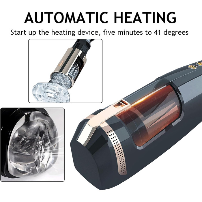 Масажер для чоловіків ChicLSQ 3Teleskopні швидкості, 5 режимів, автоматичний нагрів, електричний секс-іграшка