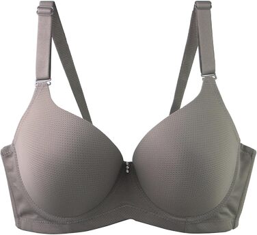 Бюстгальтер з пуш-ап, великий розмір, підтримка, комфорт, для сну, сірий, з кісточками, для жінок (38/85C)