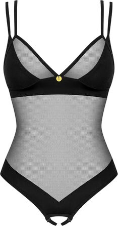 Сексуальний жіночий комплект спідньої білизни Selente Love & Fun: боді/відкритий боді та шовкова маска для очей, чорний, шнурівка (XL-XXL)