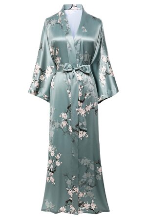 Халат жіночий довгий шовковий, квітковий принт, Babeyond - ідеальний для дому та вечірок