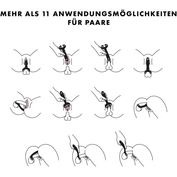 Вібратор для пар Satisfyer Endless Fun: 33 функції, 100 вібрацій | Сильний та тихий для жінок та чоловіків | Іграшка для дорослих, як дildo та для стимуляції клітора | Чорний | 1 шт.