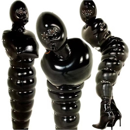 Комбінезон боді з латексу DDINGHOONQPODFR для жінок, чорний, 0.4 мм, подвійний шар, XL