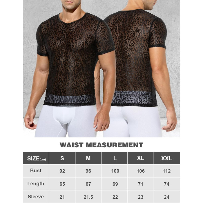 Чоловічий костюм для рейву Casey Kevin Netzhemd, чорний, розмір XXL