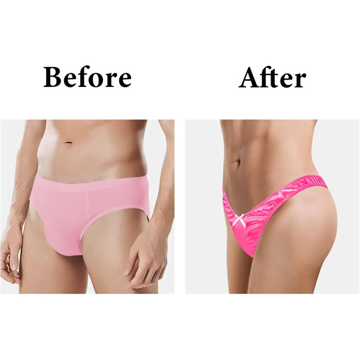 Танга труси з високою посадкою для кросдресерів та трансгендерних осіб, гаф, XXL, рожевий