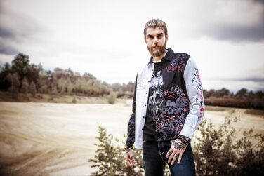 Чоловіча сорочка Rock Rebel з рок-принтом XXL чорно-біла