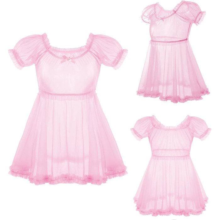 Прозора мереживна сукня-бабочка LittleForBig для дорослих та дітей, рожева, 4XL