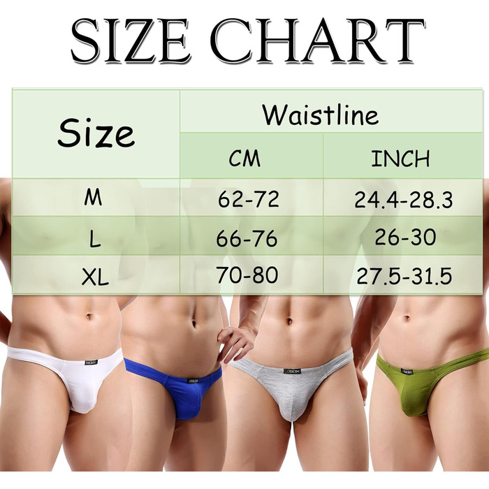 Чоловіча білизна QiaTi: труси-танга, сліпи, боксери (8 шт., M)