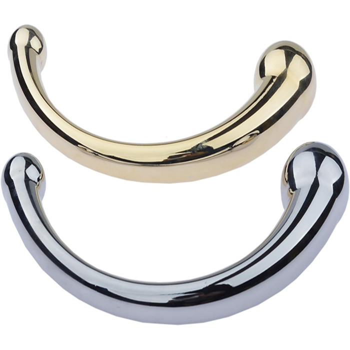 Анальний стимулятор Doppelkopf з подвійним наконеччям: стик, кульки, для чоловіків та жінок. Стимулятор G-точки, вагінальний/анальний дилататор, метал, золото, L, преміум якість