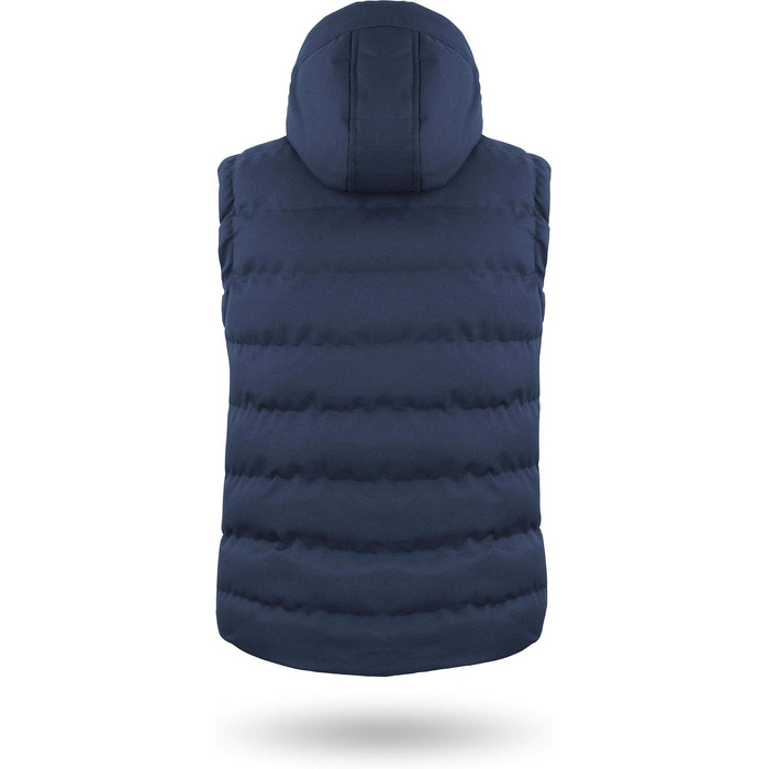 Чоловічий утеплений жилет Normani Outdoor з від’ємним капюшоном та стійким коміром, еко-матеріал (перероблені PET-пляшки), темно-синій, розмір M