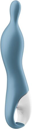 Вібратор Satisfyer A-Mazing 1: гнучкий наконечник для інтимної стимуляції, водонепроникний (IPX7), перезаряджається, для жінок (блакитний)