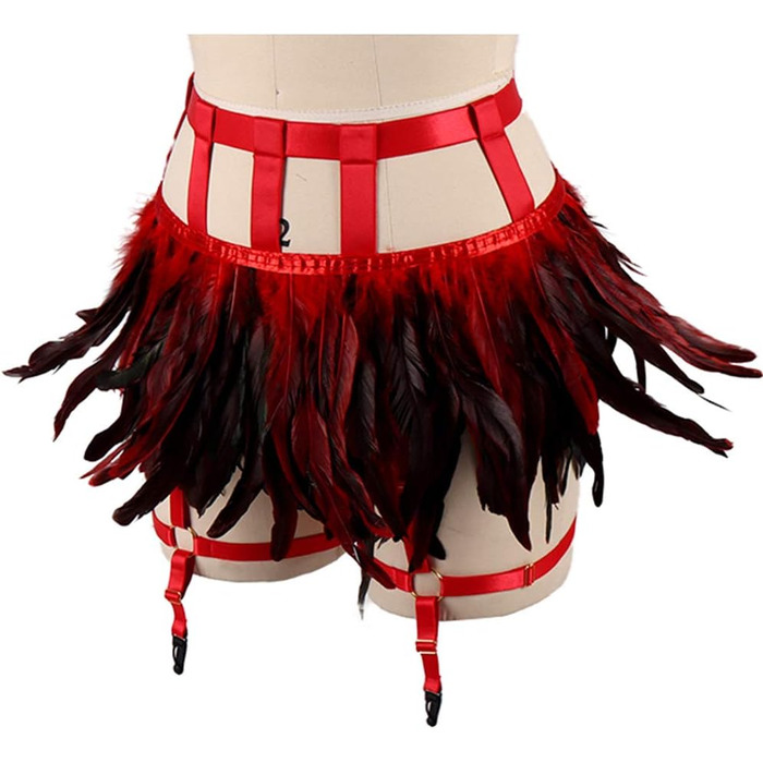 Жіночі мереживні набедрені стрічки, набедрені стрічки, ремінь у стилі панк-готи, ремінь-підтяжки, регульовані, з вирізом, для клубу, вечірки, танців, фестивалів (білий) (червоний)
