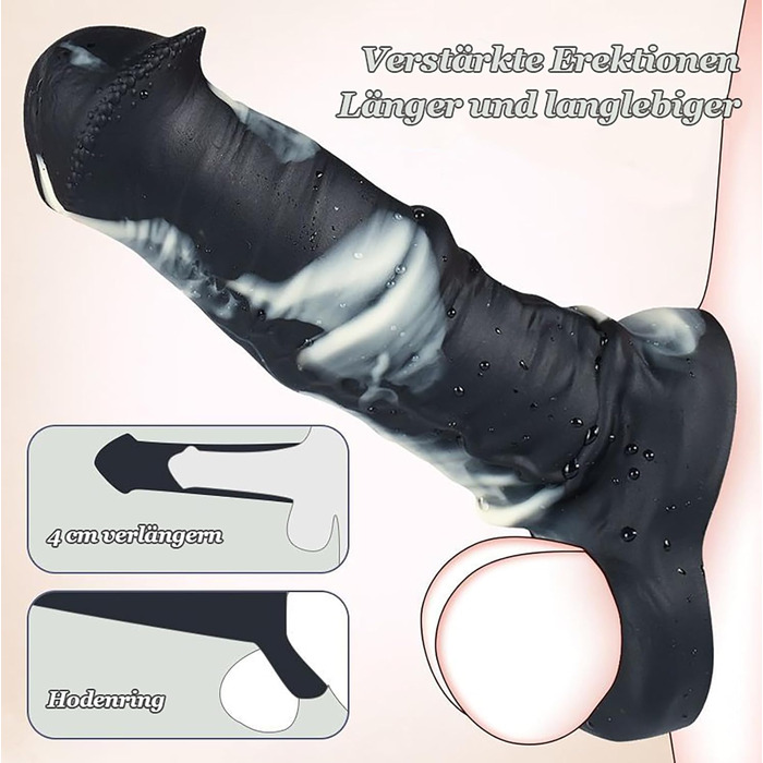 Реалістичний дилда у вигляді коня з мошонкою та венами, силіконовий пеніс-чохол для чоловіків, чорний, L