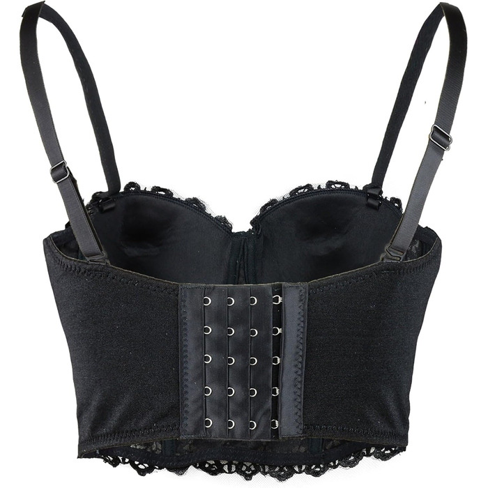 Чорний бюстгальтер-корсет з мережива та стразів Ellacci, топ-кроп, бюстгальтер, мереживний, сексуальний, чорний