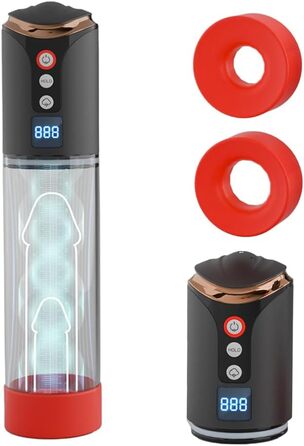 Електрична пеніс-насос Kuaecr для чоловіків: 8 режимів, 2 насадки, подовження ерекції, USB-зарядка