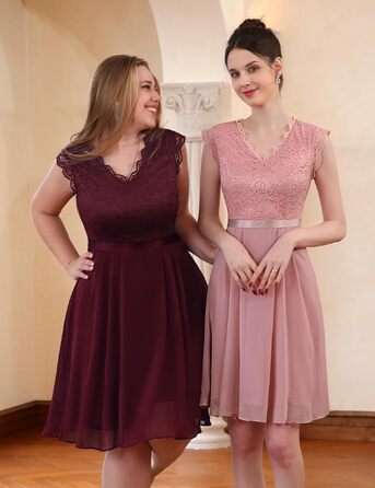 Сукня коктейльна Dressystar жіноча бордового кольору, довжина міні, для вечірки та весілля