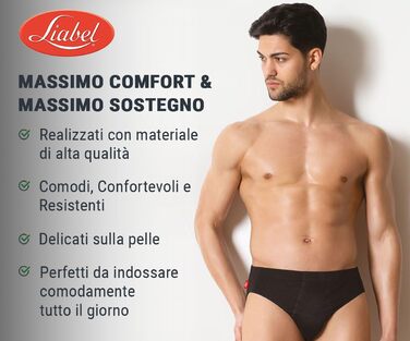 Слип/Боксер Liabel для чоловіків з натуральної бавовни, 3XL, 6 шт. в упаковці, чорний (Art. 959)