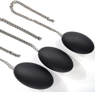 Анальний плаг з нержавіючої сталі з ланцюжком, анальний м'яч, кулі для ануса, великі овальні анальні плаги, анальні кулі трьох розмірів, анальний дилататор з великим анальним м'ячем. Іграшки для дорослих для чоловіків та жінок (M)