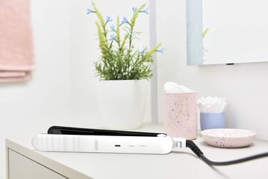 Випрямляч для волосся Rowenta Optiliss SF3210 з керамічним покриттям, 10 режимів температури до 230°C, швидкий нагрів за 30 сек, білий