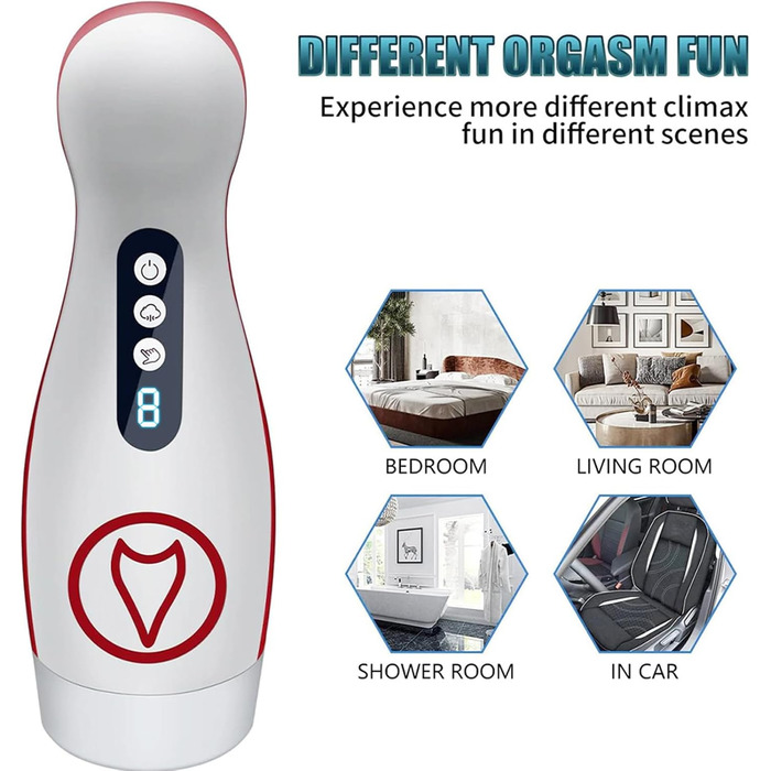 Електричний мастурбатор для чоловіків QgLust з 7 режимами вібрації та 7 режимами всмоктування, з інтегрованою голосовою взаємодією