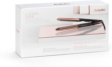 Випрямляч та плойка для волосся BaByliss Straight And Curl Brilliance ST482E: титанові пластини, іонізація Anti-Frizz, 5 рівнів температури до 235°C, мідний колір