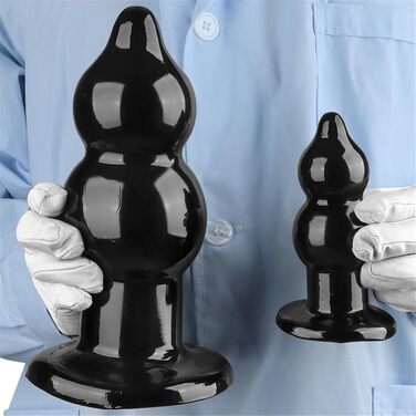 Силіконовий дилда XXL великого розміру для анального сексу, стимуляція G-точки та простати, з двома кульками, для пар, чорний, L